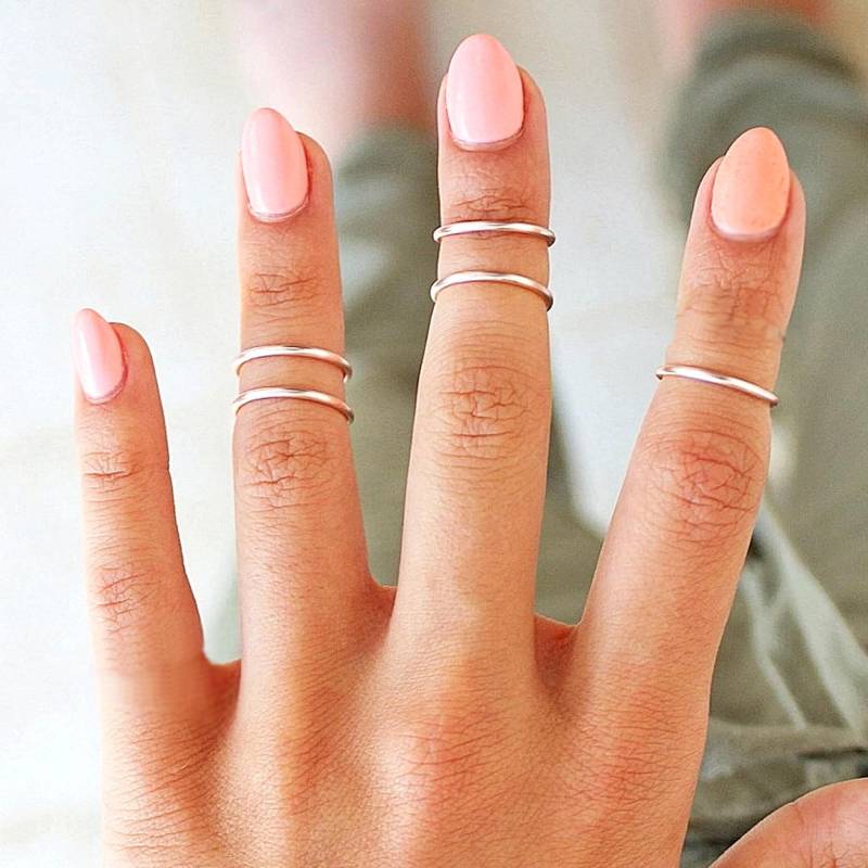 5 Rose Gold Midi Ringe, Knuckle Ring Set, Stapelringe, Oberhalb Mutter Geschenk von TinyBoxJewelry