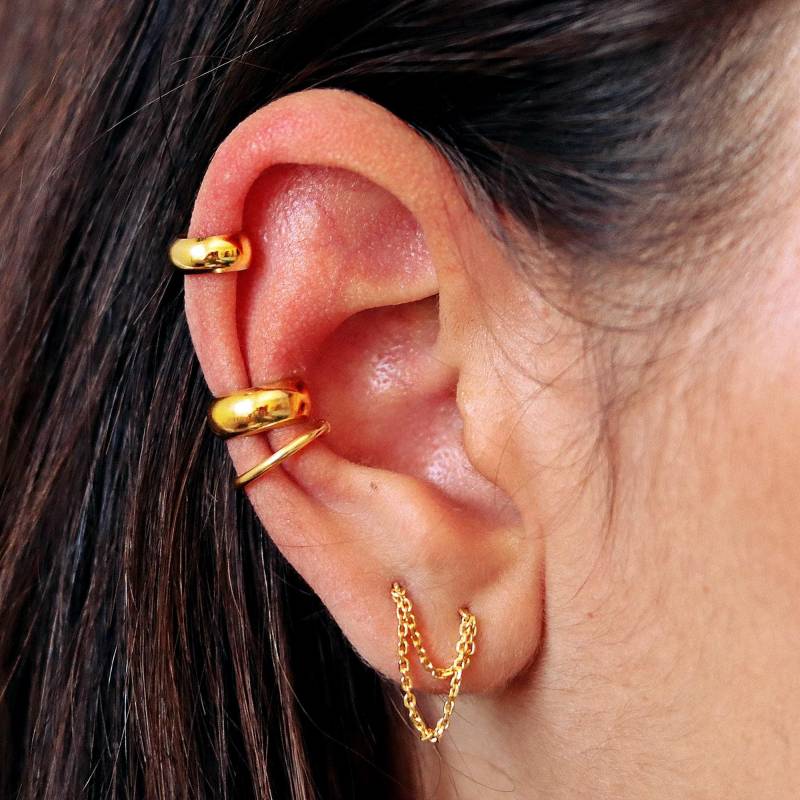 Gold Ear Cuff | Auch in Silber & Roségold Ohne Piercing, Verstellbarer Cartilage Hoop, Fake Helix Schmuck, Geschenkidee Für Sie von TinyBoxJewelry