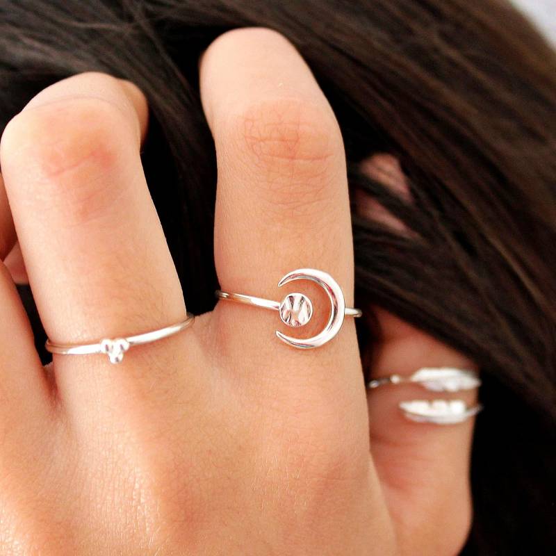 Mond Ring, Beste Freundin Geschenk, Sterling Silber Geschenk Für Sie, Liebe Dich Bis Zum Und Zurück von TinyBoxJewelry