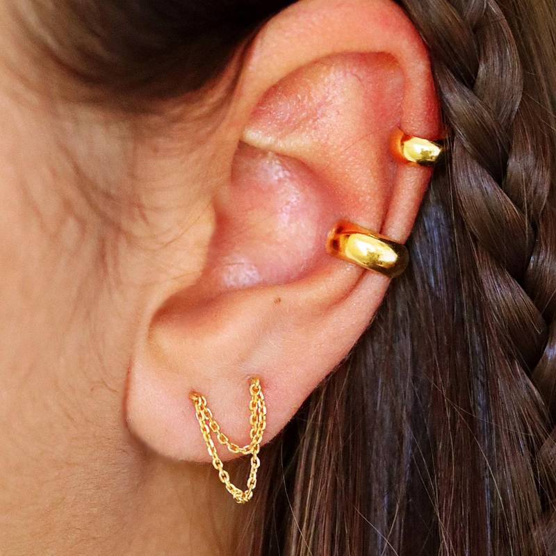 Ohr Manschette Kein Piercing, Gold Manschette, Sterling Silber Ohrringe Minimalist Ohrring, Conch Hoop, Knorpel Hoop Tiny Box Schmuck von TinyBoxJewelry