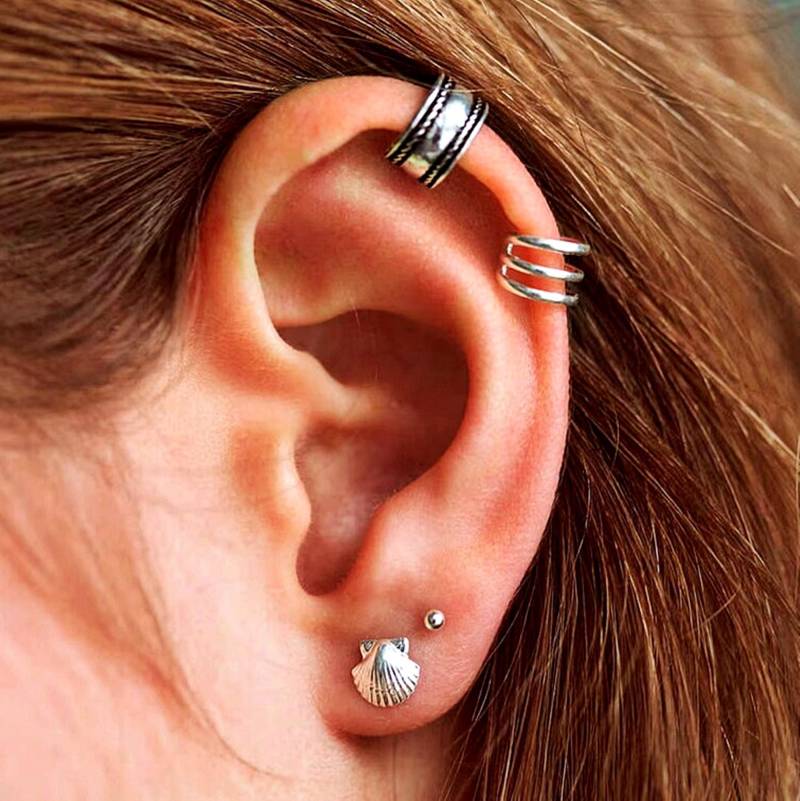 Ohrmanschette, Ohrmanschette Nicht Piercing, Knorpelohrring, Sterling Silber Durchbohrt, Körperschmuck, Ohr Wickeln von TinyBoxJewelry