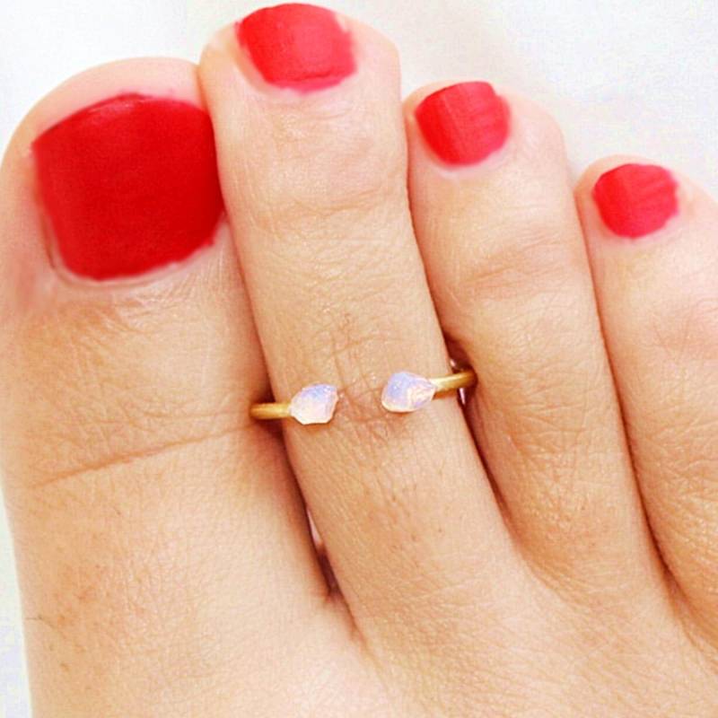 Roher Stein Zehenring, Druzy Sterling Silber Minimaler Moderner Schmuck, Minimal von TinyBoxJewelry