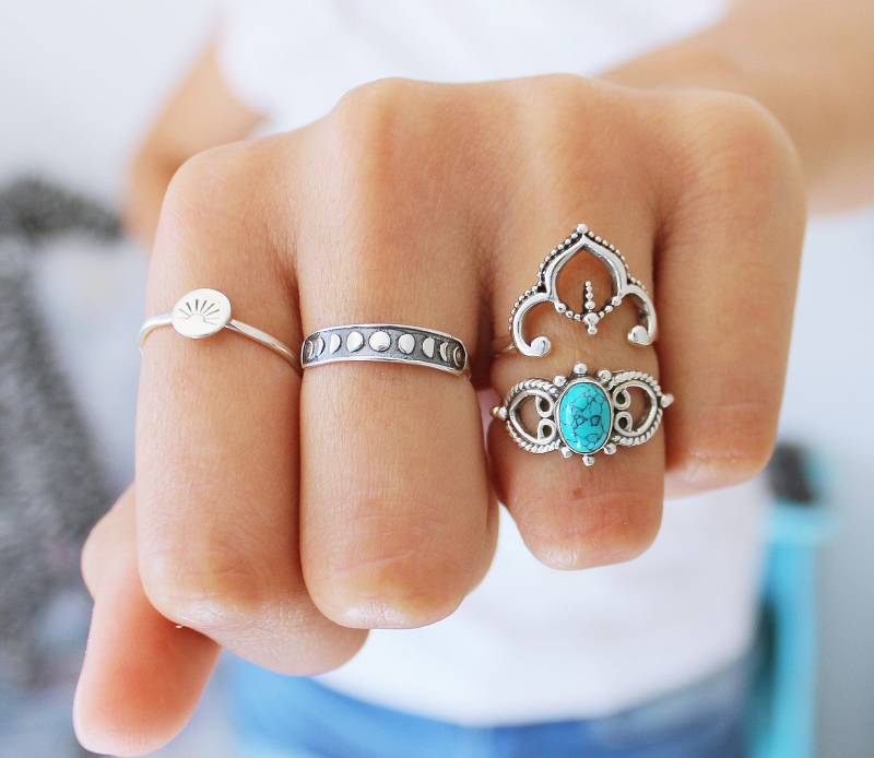 sterling Silber Krone Ring, Boho Ringe von TinyBoxJewelry