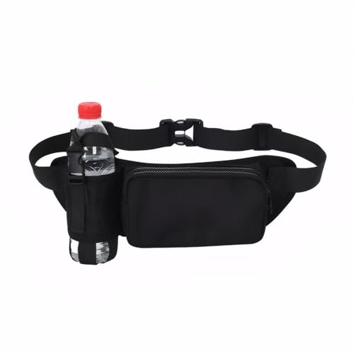 Laufgürteltasche mit Wasserflaschenhalter, leichte Nylon-Trinkgürteltasche für Damen und Herren, federfreie und langlebige Bauchtasche zum Laufen, Wandern, Radfahren, passend für iPhone, Schwarz von TinyCharms