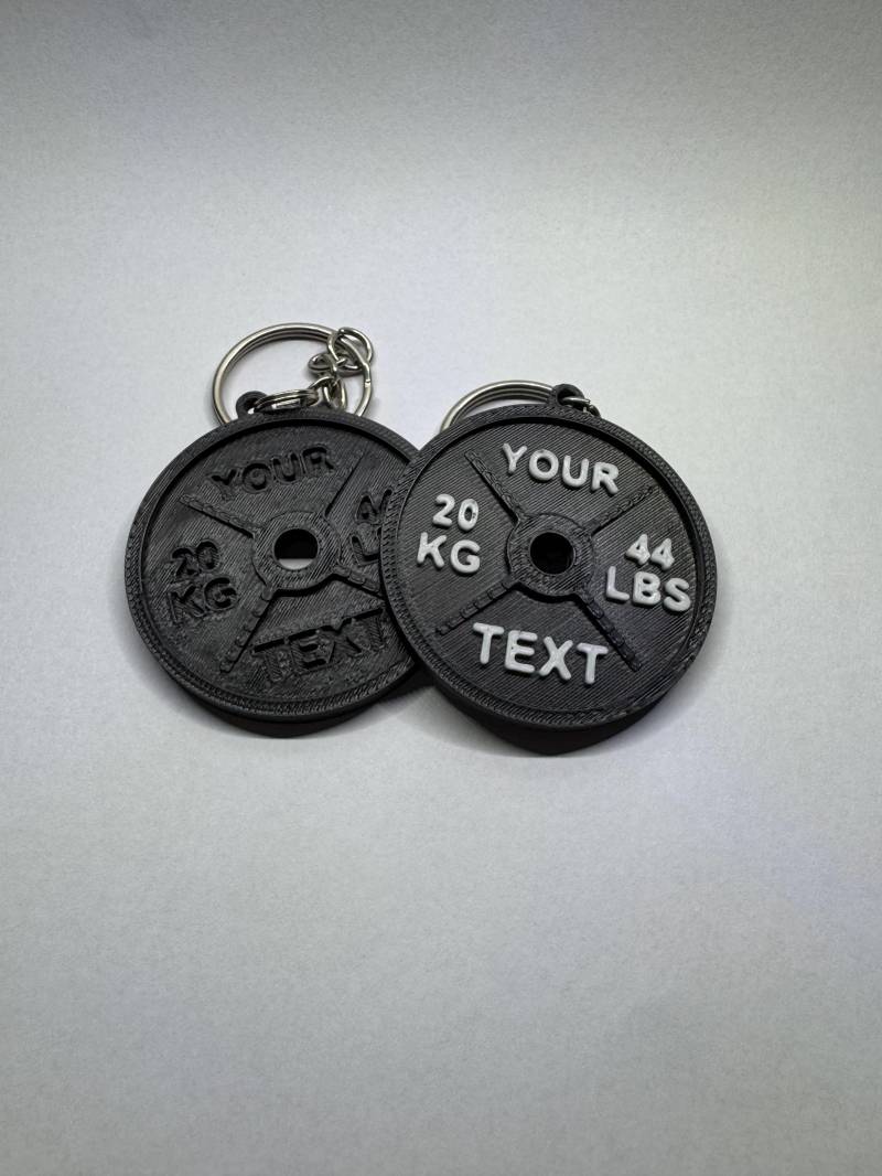 Personalized Barbell Plate Keychain - Custom Gym Gift 3D Printed Fitness Accessory Personalized Barbell Plate Keychain - Custom Gym Gift 3D Printed Fitness Accessory von TinyCustomsShop