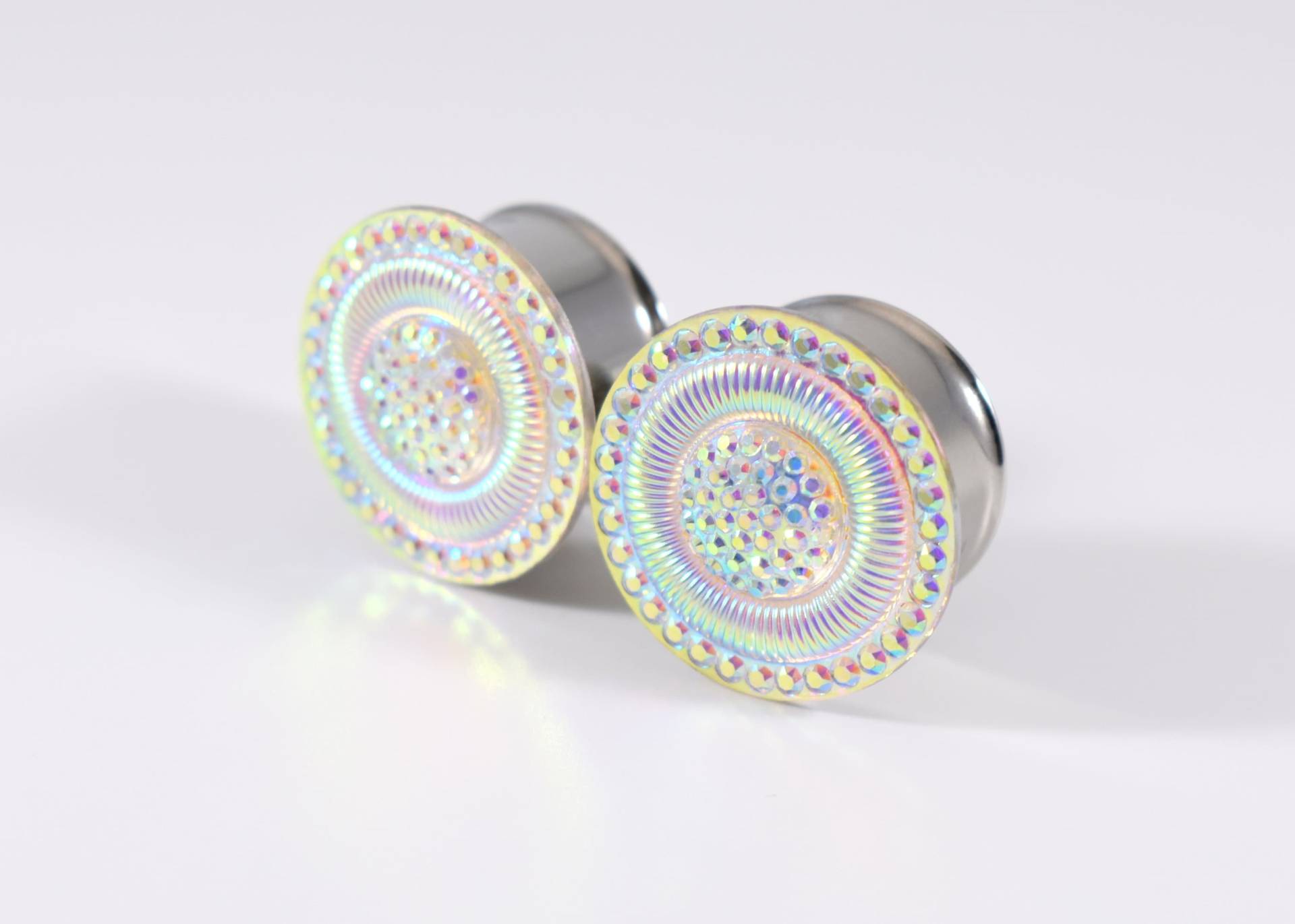 Anzeigen - Plug Ohrringe Klar, Weiß, Schleichend Ab 3/4 Zoll, 7/8 1 Zoll von TinyLittleFunBits