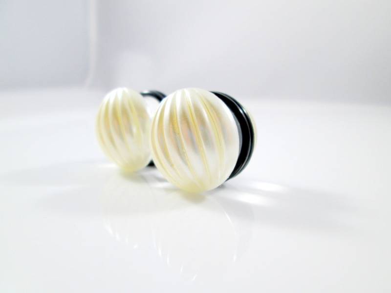 Ausverkauf - Plugs Brautperle Gestreift Fancy 22, 5 cm, 5/8 Zoll Und 3/4 von TinyLittleFunBits