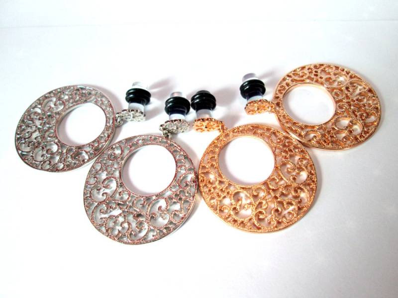 Gold Oder Silber Mond Disc Plugs | 4G, 2G, 0G von TinyLittleFunBits