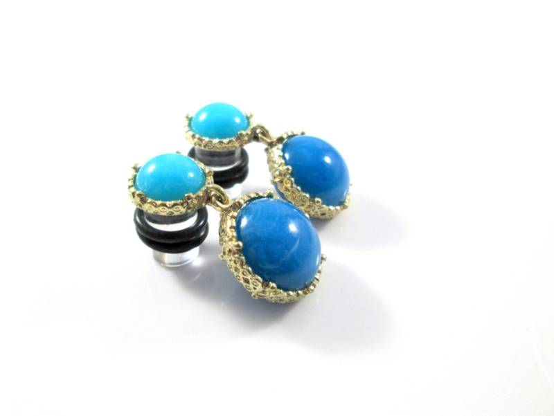 Ombre Blau Und Gold Plugs | 2G, 0G, 00G von TinyLittleFunBits