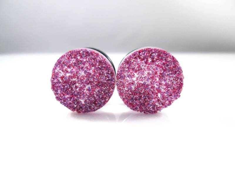 Freiheit - Plug Ohrringe Metallic Pink Druzy 7/16 Zoll, 1/2 9/16 Zoll Und 5/8 von TinyLittleFunBits