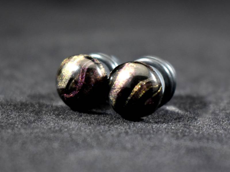 Gauges - Lila Schwarz Gold Grau Celestial Galaxy 2G, 0G Und 00G von TinyLittleFunBits