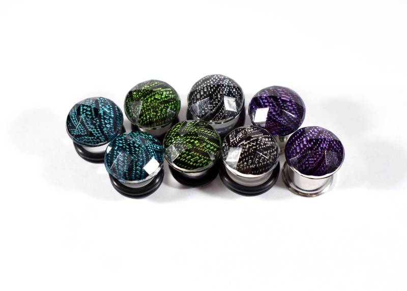 Gauges - Wähle Eine Farbe Schlangenhaut Facettiert 00G, 7/16 in Und 1/2 von TinyLittleFunBits