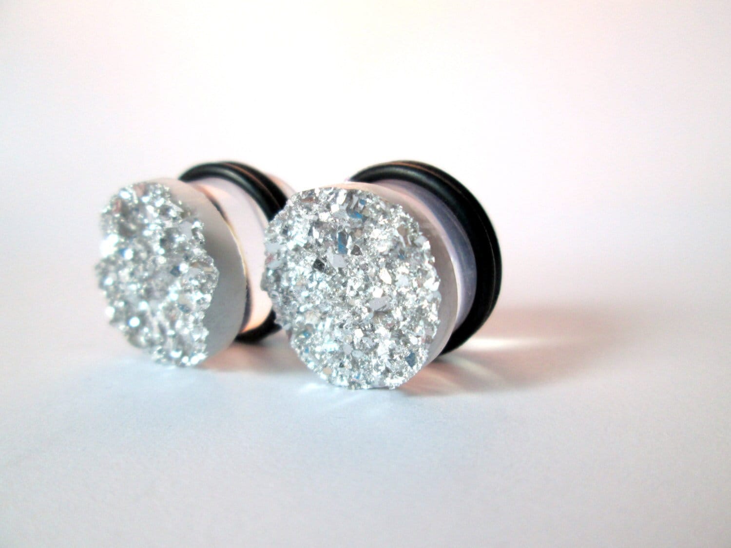 Ohrstecker - Silber Faux Druzy 7/16", 1/2", 9/16" Und 5/8" von TinyLittleFunBits