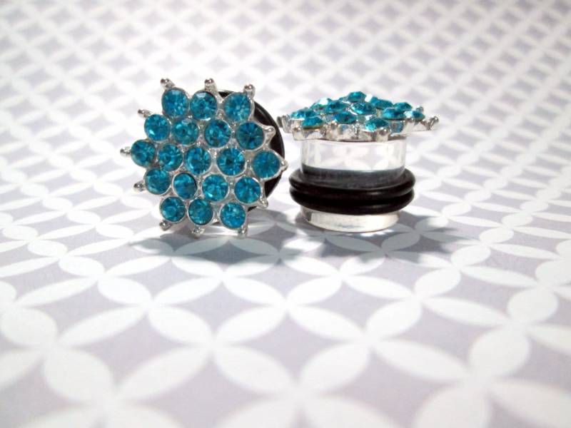 - Plug-Ohrringe Blaue Funkelnde Strass-Sterne 1/2 Zoll, 9/16 Zoll Und 5/8 von TinyLittleFunBits