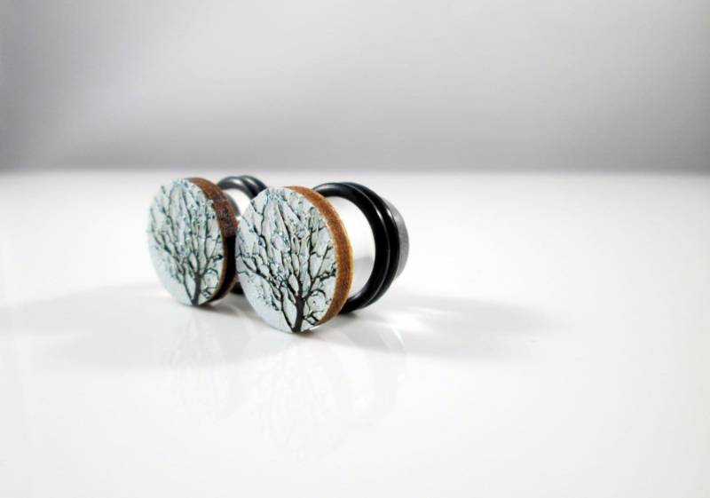 Plug Ohrringe - Hübsche Kleine 3D Bäume 00G, 7/16 In, 1/2 in Und 9/16 von TinyLittleFunBits