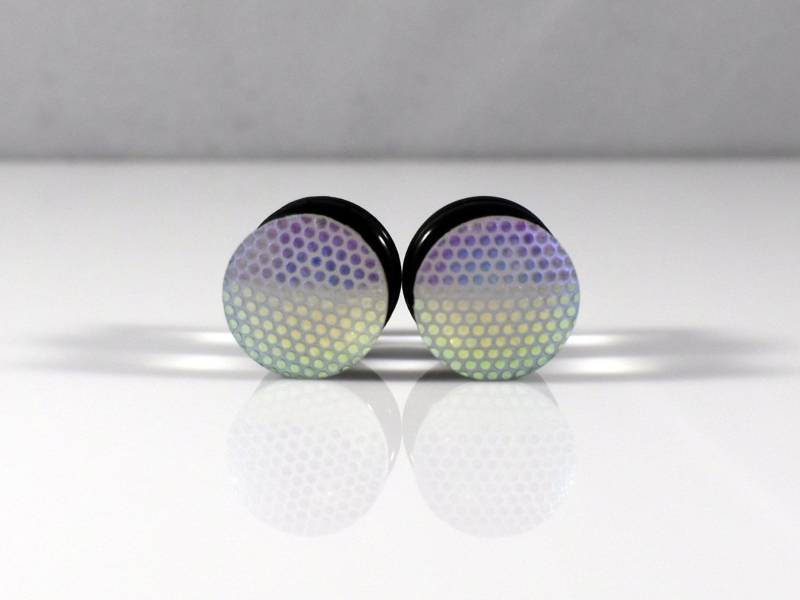 Plugs - 4G, 2G, 0G Und 00G Ab Regenbogen Finish Netzmuster-Plugs von TinyLittleFunBits