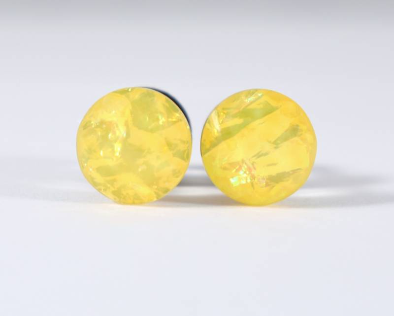 Plugs - Goldrute Gelb Ab Finish Foil Facet 4G, 2G Und 0G von TinyLittleFunBits