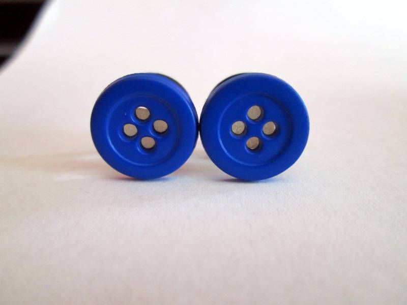 Plugs - Hellblauer Weißer Knopf 0G, 00G, 7/16 in Und 1/2 In von TinyLittleFunBits