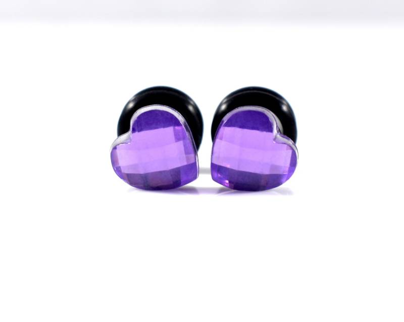 Plugs - Lila Facettiertes Herz 4G, Und 2G von TinyLittleFunBits