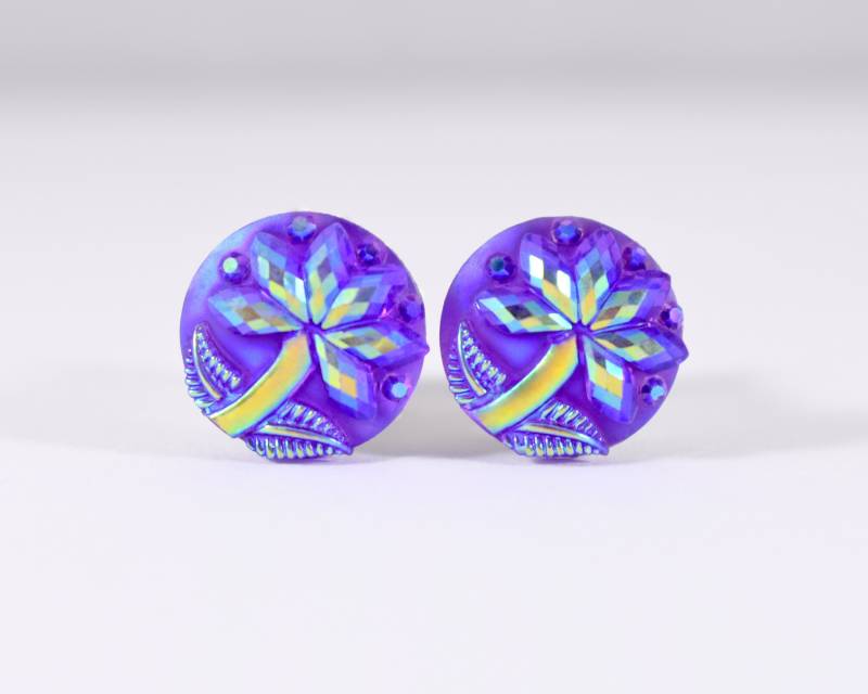 Plugs - Plug Ohrringe Lila Violett Palmen 4G, 2G Und 0G von TinyLittleFunBits