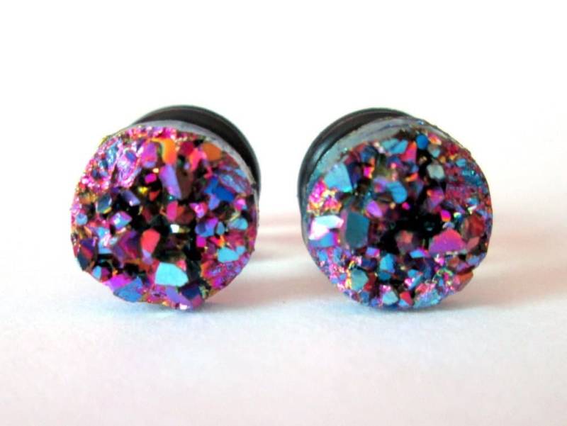 Plugs - Purple Druzy Sparkle 4G, 2G Und 0G von TinyLittleFunBits