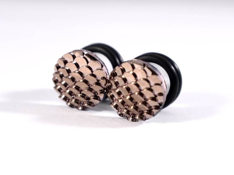 Plugs - Rose Gold Mermaid Scale Dragon 4G, 2G, 0G Und 00G von TinyLittleFunBits