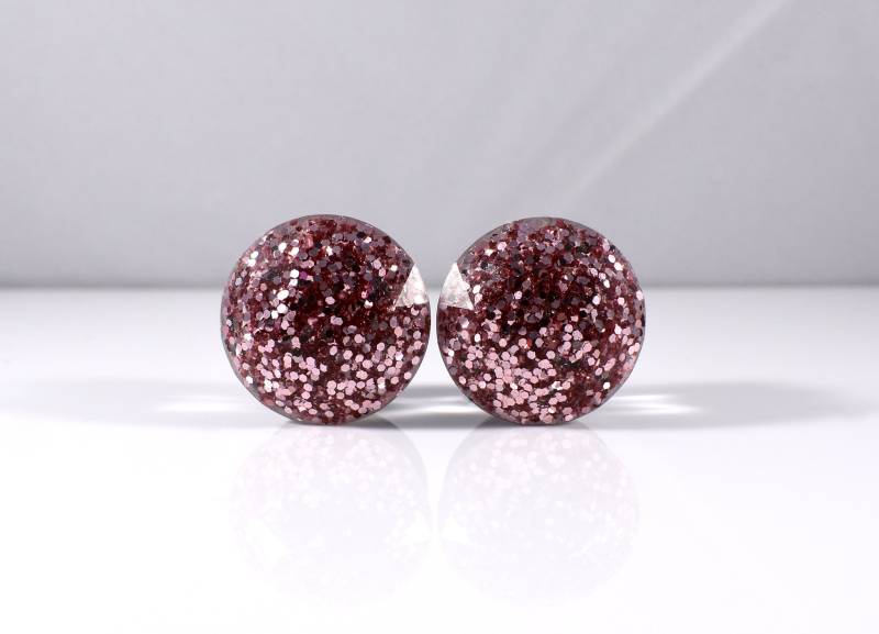 Plugs - Rose Gold Pink Glitzer 19/20 cm, 7/8 In von TinyLittleFunBits