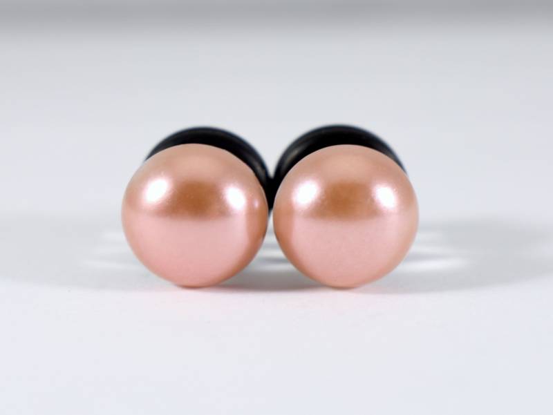 Plugs - Rosegold Blush Pink Perle 4G, 2G Und 0G von TinyLittleFunBits
