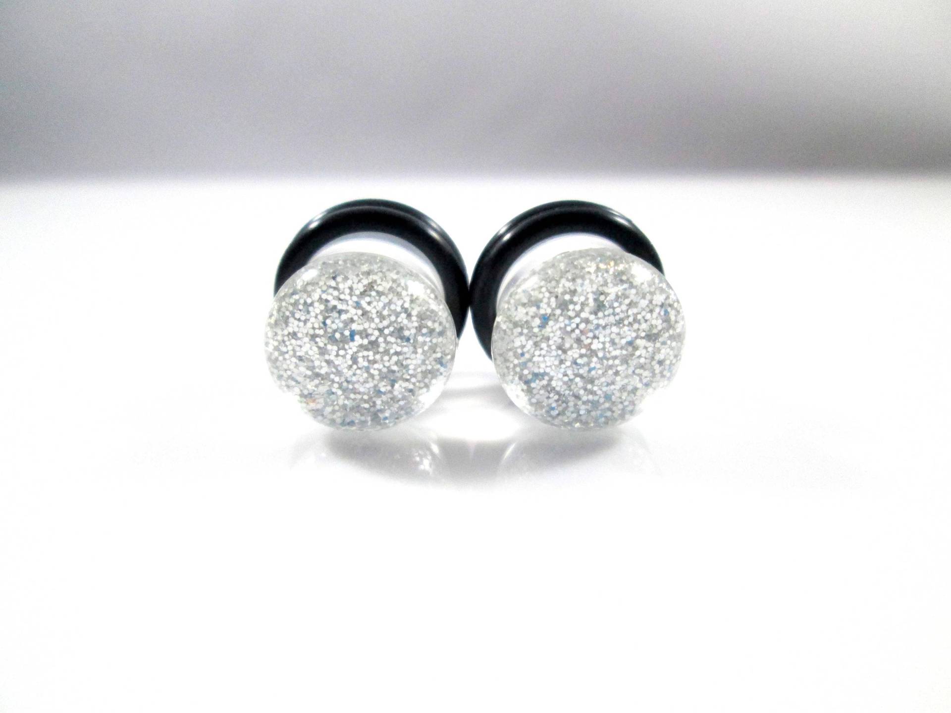 Plugs - Silver Glitter Sparkle 2G, 0G Und 00G von TinyLittleFunBits