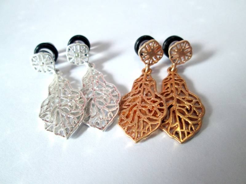 Blatt Plugs Silber Oder Gold | 4G, 2G, 0G von TinyLittleFunBits