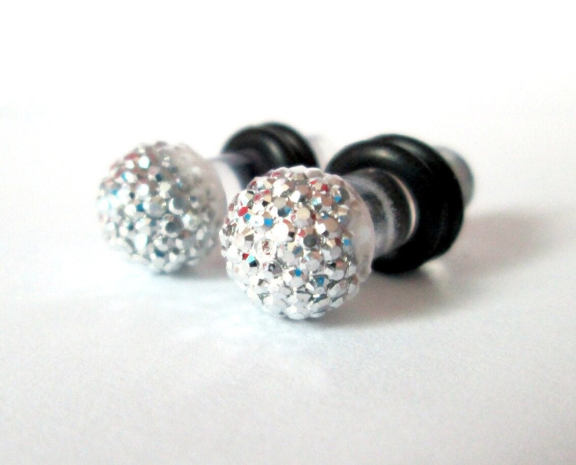 stecker - Silver Sparkle Snow Ball Disco 4G & 2G von TinyLittleFunBits