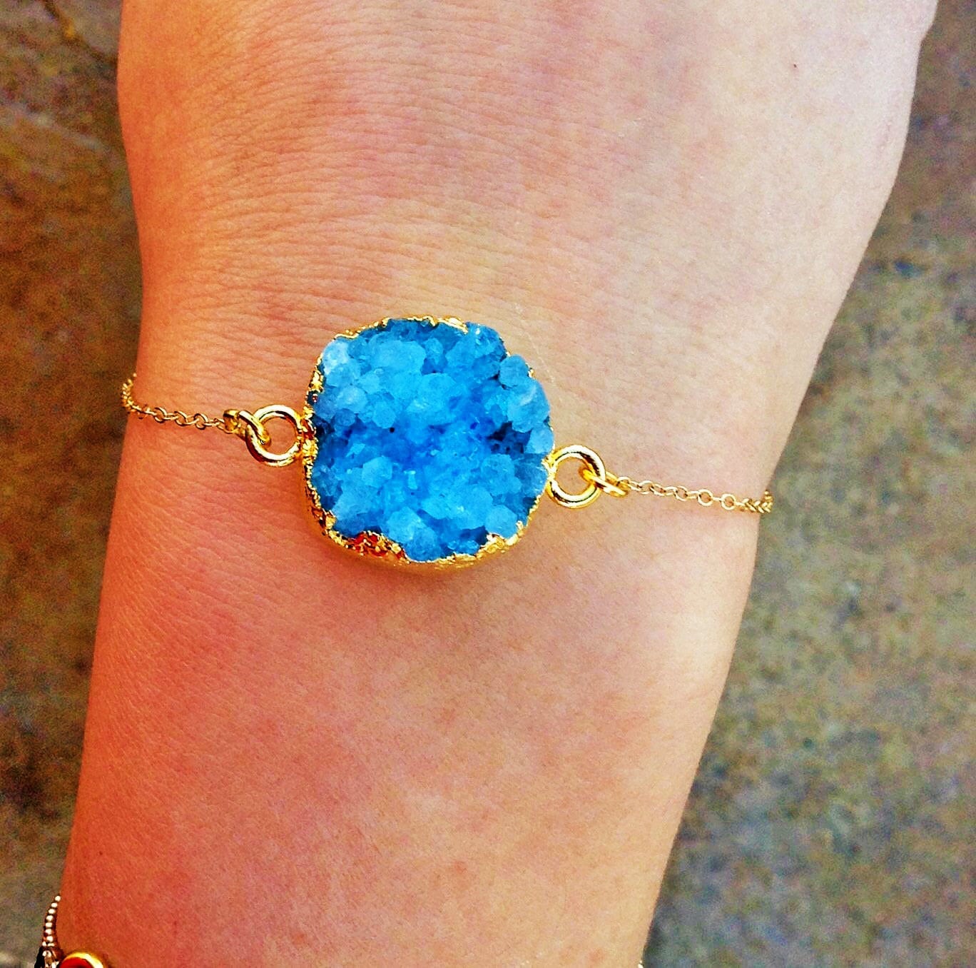 Armband Blau Druzy, Druzy Armband, Zarte Goldarmband, Zierliche Schmuck, Hübsch Armband Blau Druzy, Druzy Armband, Zarte Goldarmband, Zierliche Schmuck, Hübsch von TinyRosesJewelry