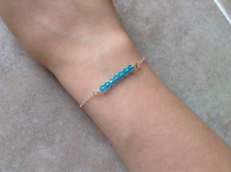 Baby Blau Sterlingsilber-Perlen-Armband, Zarte Armband, 925Er Silber Perlen Einfache Alltägliche Minimalist Baby Blau Sterlingsilber-Perlen-Armband, Zarte Armband, 925Er Silber Perlen Einfache Alltägliche Minimalist von TinyRosesJewelry