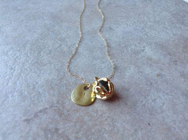 Buchstabe, Initial Halskette, Gold Glaskugel-Kette, Personalisierte Buchstabe, Initial Halskette, Gold Glaskugel-Kette, Personalisierte von TinyRosesJewelry