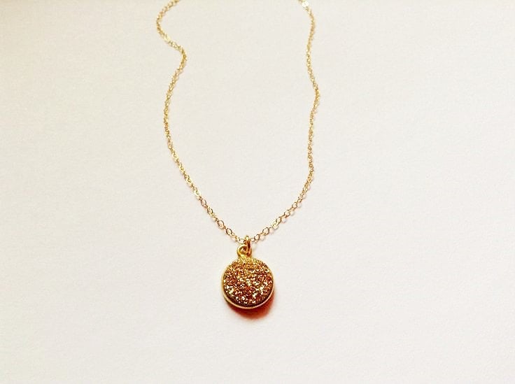 Gold Druzy Halskette, Gold Druzy, Elegante Edle Zierliche Zarte Funkelnde Einfache Schimmern Halskette Gold Druzy Halskette, Gold Druzy, Elegante Edle Zierliche Zarte Funkelnde Einfache Schimmern Halskette von TinyRosesJewelry