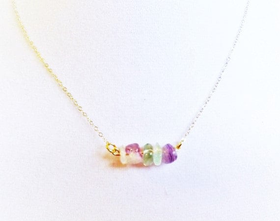 Natürlichen Fluorit Halskette, Halskette Fels, Stone Natürlichen Schmuck, Sommer Edelstein Heilung Beach Natürlichen Fluorit Halskette, Halskette Fels, Stone Natürlichen Schmuck, Sommer Edelstein Heilung Beach von TinyRosesJewelry
