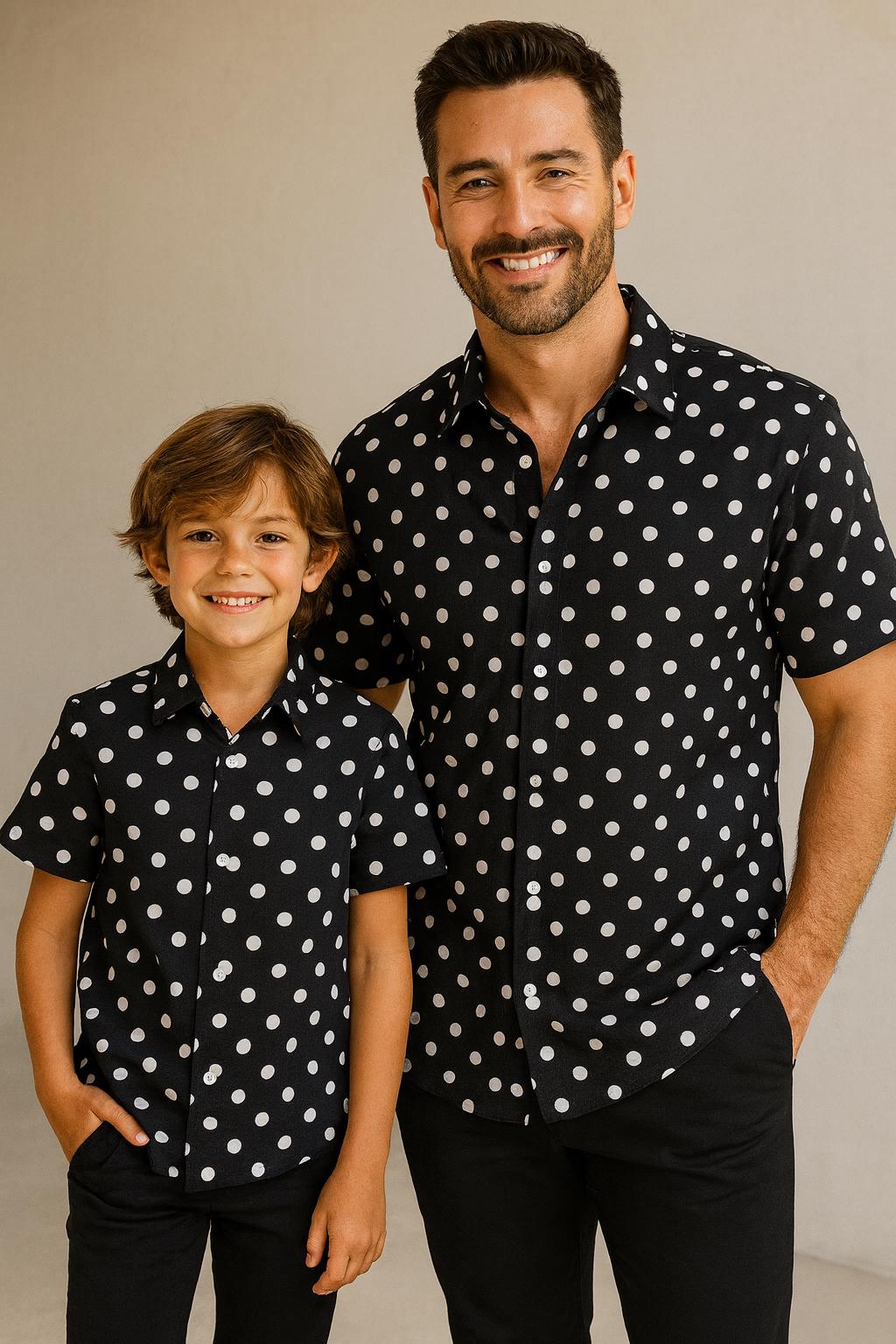 Black Polka Dot Vater & Sohn Passende Shirts, Und Outfit, Papa Ich Vatertagsgeschenk von TinyTotsKids