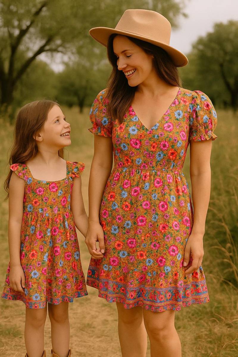 Blumen Mommy & Me Kleider | Mami Und Passende Outfits Herbst Mutter Tochter Kleid Mama Ich Geschenke Muttertagsgeschenk von TinyTotsKids