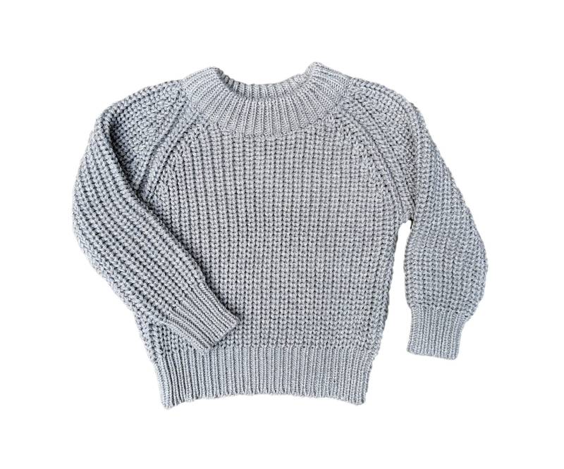 Grauer Strickpullover, Strick Baby Pullover, Kinder Zwillinge, Farblich Passender Pullover von TinyTotsKids