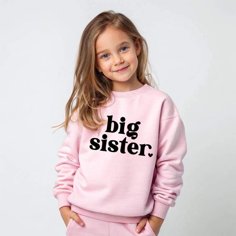 Große Schwester Kleinkind Sweatshirt | Pullover Schwangerschaftansage Mit Rundhalsausschnitt Süßer Kinder Geschenk von TinyTotsKids