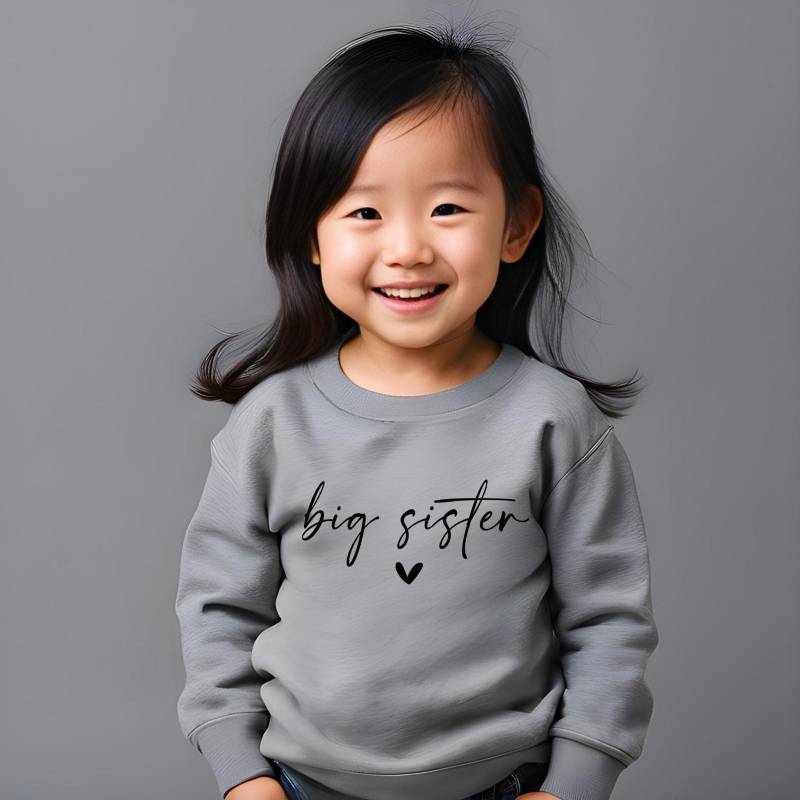 Große Schwester Kleinkind Sweatshirt | Pullover Schwangerschaftansage Mit Rundhalsausschnitt Süßer Kinder Geschenk von TinyTotsKids