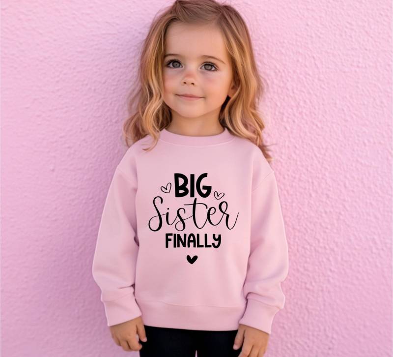 Große Schwester Kleinkind Sweatshirt | Pullover Schwangerschaftansage Mit Rundhalsausschnitt Süßer Kinder Geschenk von TinyTotsKids