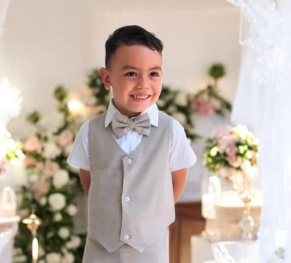 Jungen Weste, Ringträger Pagen Anzug Leinen Baumwoll Weste Kleinkind Weste, Junge Taufe Jungen Weste, Ringträger Pagen Anzug Leinen Baumwoll Weste Kleinkind Weste, Junge Taufe von TinyTotsKids