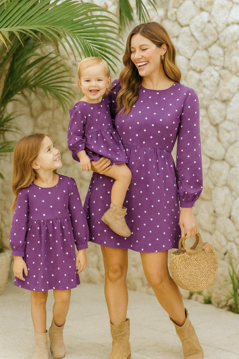 Lila Polka Dot Mami Und Ich Kleider | Herbst Me Passende Outfits Mommy & Me Mutter Tochter Kleid Muttertags Geschenk von TinyTotsKids