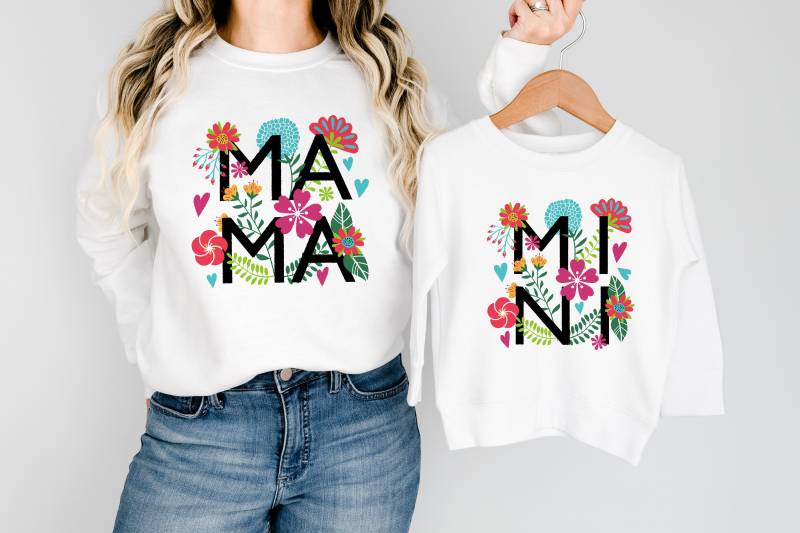 Mama & Mini Sweatshirt | Und Ich Outfit Familie Sweatshirts Mutter Tochter Passender Pullover Geschenk von TinyTotsKids