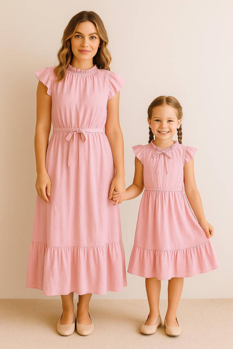 Mommy & Me Kleider, Rosa Mami Und Ich Passende Outfits, Mutter Tochter Kleid, Familienoutfits, Muttertagsgeschenk von TinyTotsKids