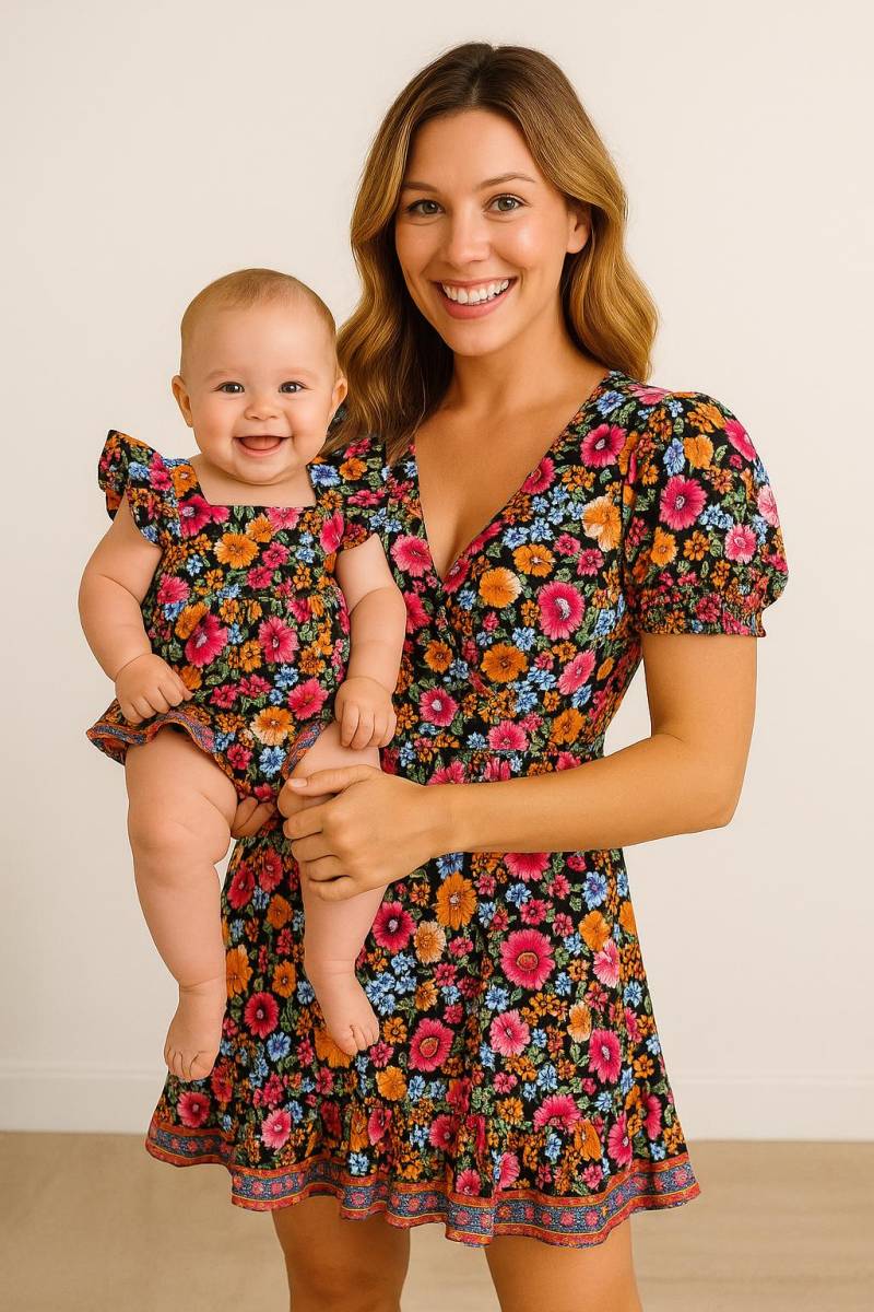 Blumen Mommy & Me Kleider | Mami Und Passende Outfits Mama Ich Mutter Tochter Kleid Muttertagsgeschenk von TinyTotsKids