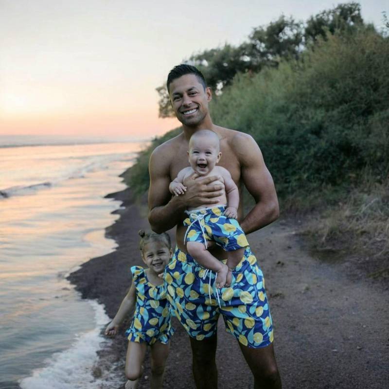 Passende Familie Badeanzüge | Papa Und Ich Badehose Mommy & Me Zitronenfamilie Bademode Muttertagsgeschenk Geschenk Zum Vatertag von TinyTotsKids