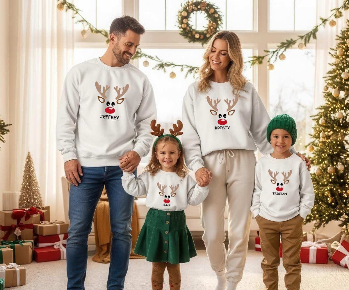 Passende Weihnachtsoutfits Für Die Familie | Familien-Weihnachts-Sweatshirts Mama & Ich Weihnachts-Sweatshirts Papa Xmas Sweatshirts von TinyTotsKids