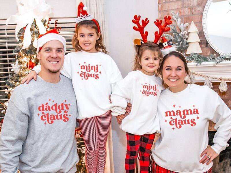 Passendes Familien-Weihnachts-Outfit | Familie Weihnachten Sweatshirts Mommy & Me Daddy & Me Weihnachtspullover von TinyTotsKids